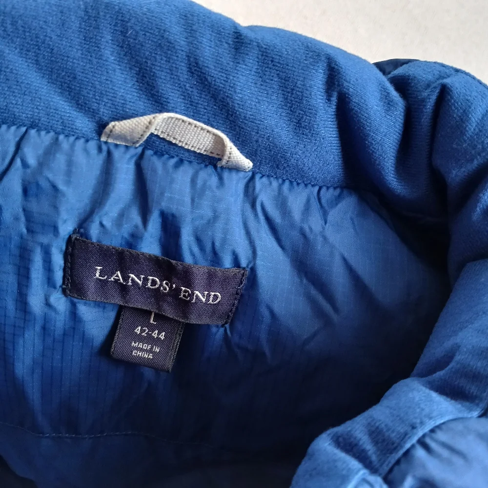 lands end ♡ down feather blue vest mens xl puffer cavin core winter gorpcore